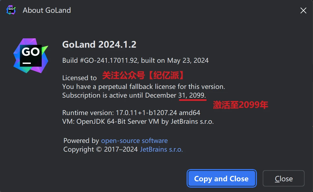 Goland2024.2激活码(GoLand2024.1.2最新版免费激活成功教程激活码及激活工具安装教程，永久有效，亲测靠谱)