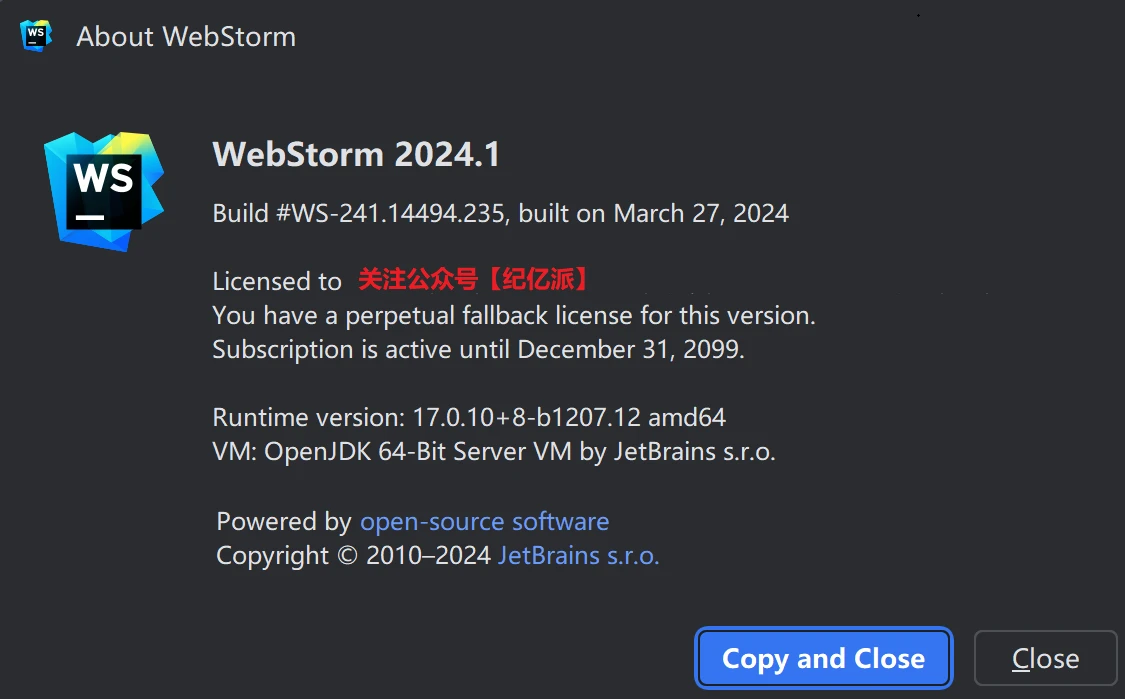 Idea2024.1.5激活码(WebStorm 2024.1最新版免费激活激活成功教程安装教程（附激活工具+激活码）-永久更新维护)