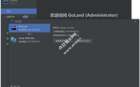 Goland2024.1.5激活码(JetBrains GoLand 2024.1.4 永久激活版)